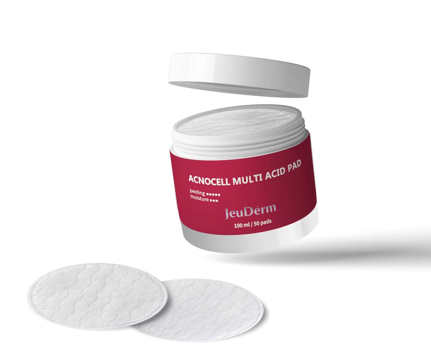 JEUDERM EXPERT DAUGIAFUNKCINIAI RŪGŠTINIAI ŠVEITIMO PADELIAI "AcnoCell MULTI-ACID PAD", 100 ML/50 PADS