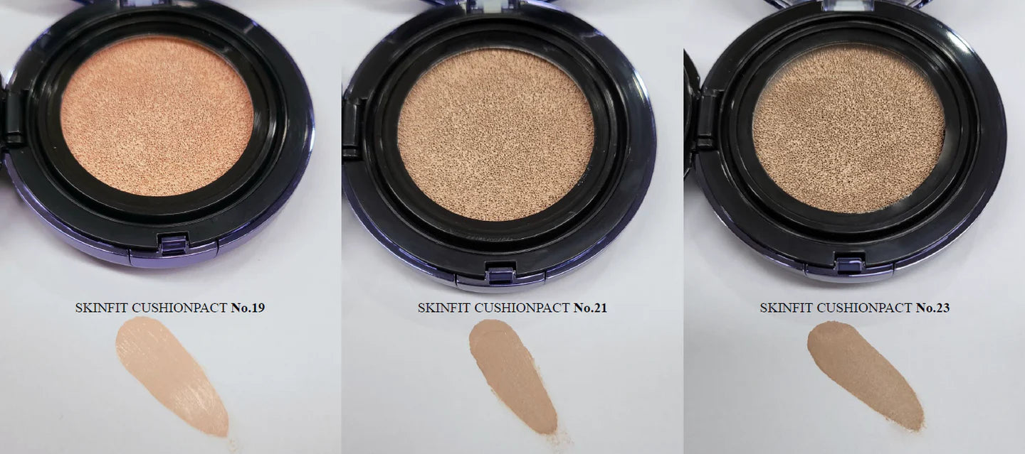 CUSKIN INOVATYVUS MAKIAŽO PAGRINDAS KEIČIAMU UŽPILDU "SKINFIT CUSHIONPACT" SPF50+ PA+++, 15g + 15g