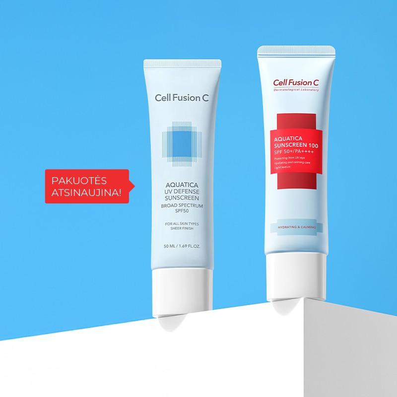 CELL FUSION C DRĖKINANTI APSAUGA NUO SAULĖS „AQUATICA SUNSCREEN 100 SPF50+/PA++++“, 50 ML