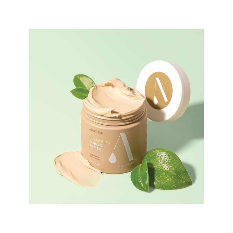 AZURE TAN ŽĖRĖJIMĄ SUTEIKIANTIS SAVAIMINIO ĮDEGIO SVIESTAS “SHIMMERING TANNING BUTTER", 200 ML