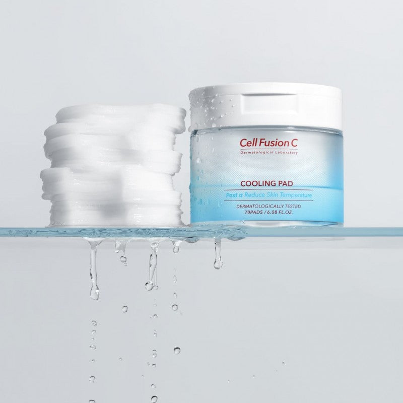 CELL FUSION C VĖSINANTIS IR DRĖKINANTIS VEIDO TONIKAS "FIRST COOLING PAD", 180 ML / 70 VNT