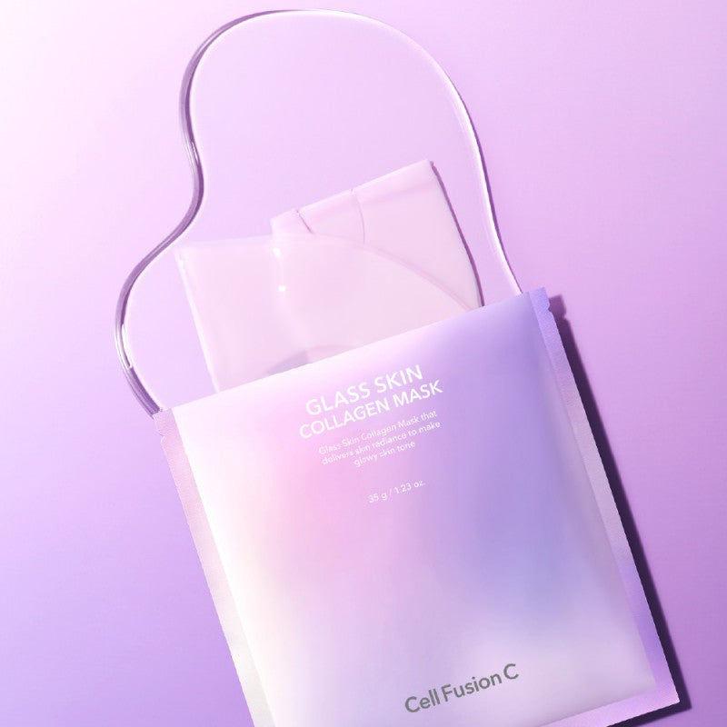 CELL FUSION C SKAISTINANTII HIDROGELINĖ KAUKĖ SU KOLAGENU "GLASS SKIN COLLOGEN MASK", 1 VNT