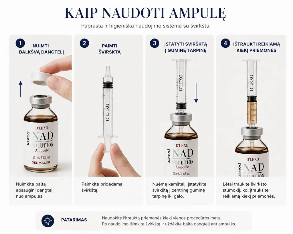 "DERMALINE" ampulė su NAD "D’LEXO NAD Power Solution Ampoule", 35 ml