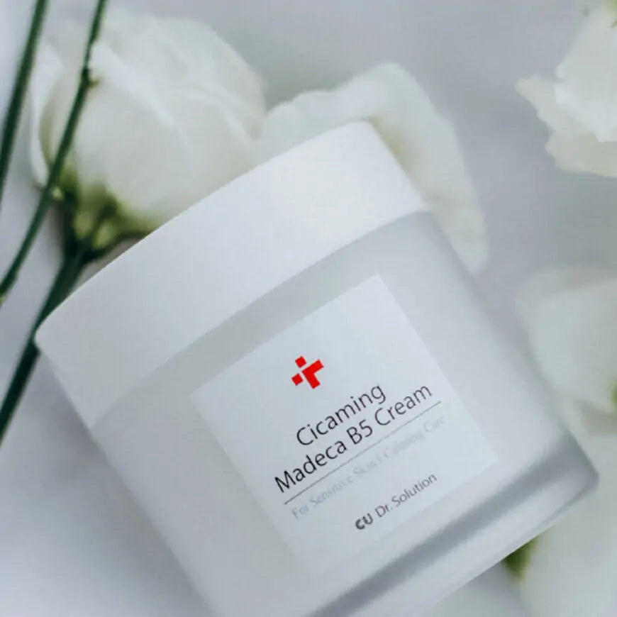 "CUSKIN" RAMINAMASIS KREMAS SU PANTENOLIU MAŽINANTIS JAUTRUMĄ "CICAMING MADECA B5 CREAM", 70 ML