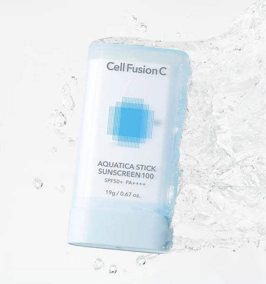 CELL FUSION C DRĖKINANTIS PIEŠTUKAS NUO SAULĖS "AQUATICA STICK SUNSCREEN 100 SPF50+/PA++++”, 19 G
