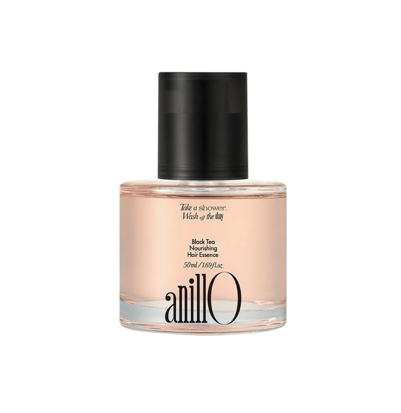 ANILLO Black Tea Nourishing Hair Essence maitina ir glotnina sausus, pažeistus plaukus. Su juodosios arbatos ekstraktu ir arganų aliejumi. Karale.lt