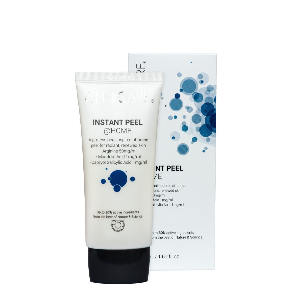CliniCare Instant Peel – greito poveikio veĭdo šveitiklis su argininu, migdolų ir salicilo rūgštimis. Lygina, skaistina, valo poras. Karale.lt