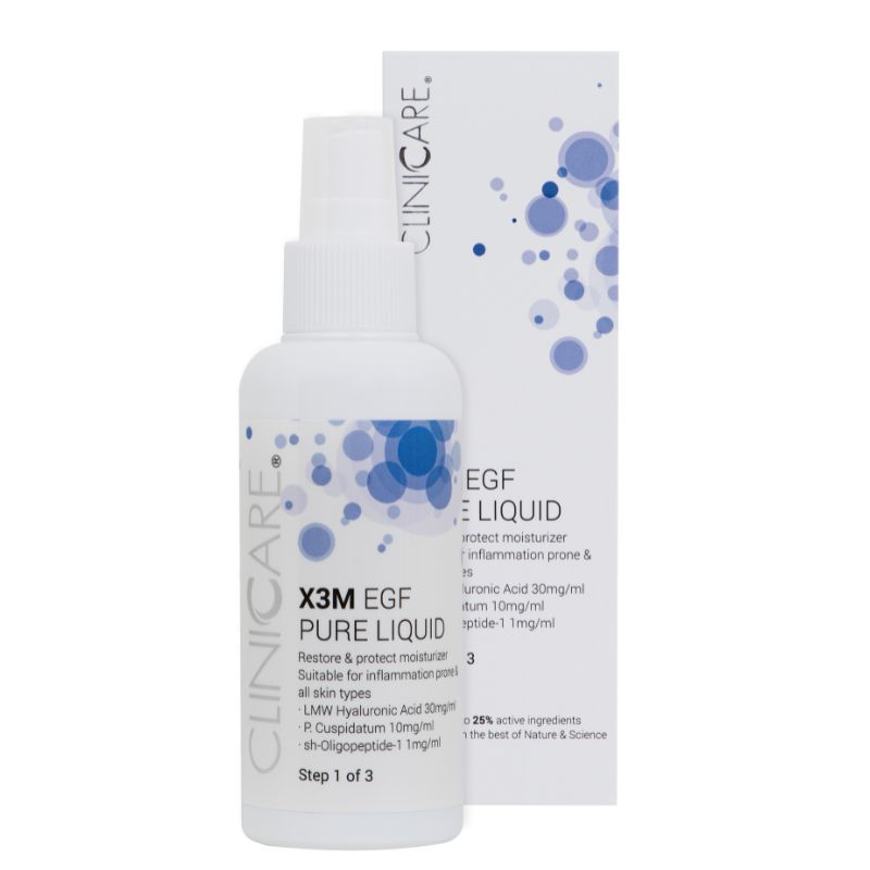 CliniCare EGF Extra Pure Liquid priešuždegiminis veido tonikas su EGF ir hialuronu
