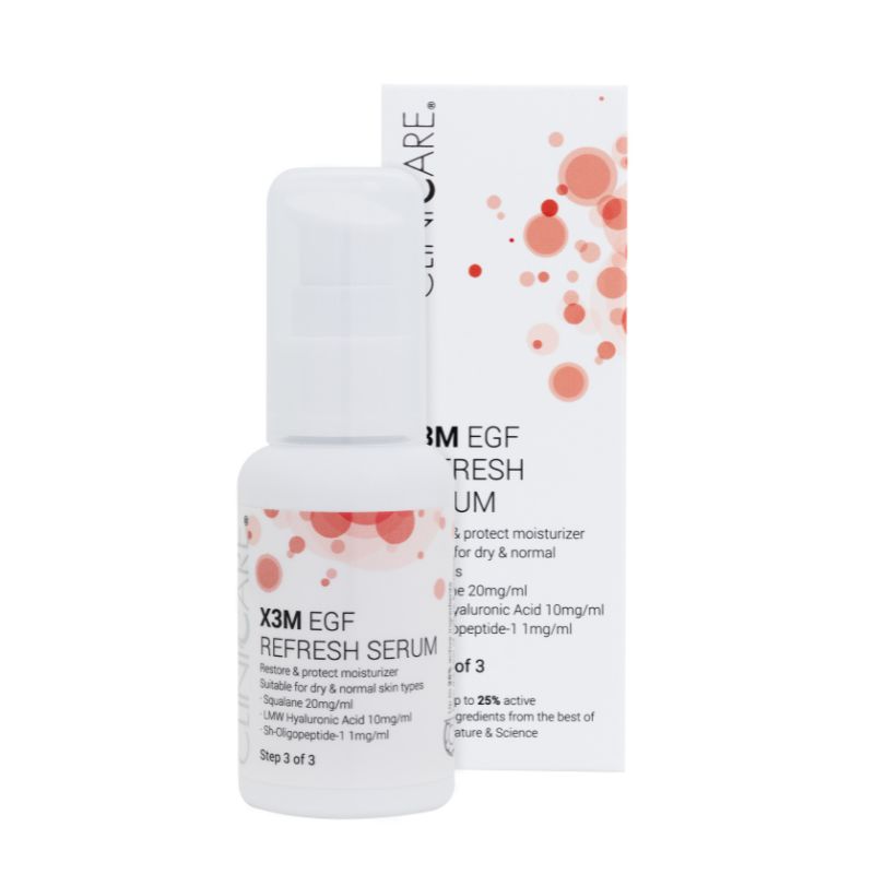 CliniCare X3M EGF Refresh Serum atjauninantis veido serumas su EGF ir hialuronu
