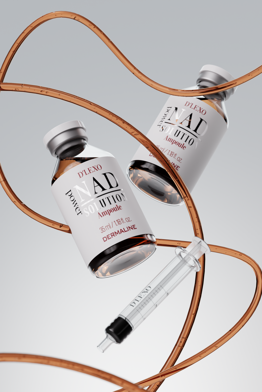 Dermaline D’LEXO NAD Power Solution Ampoule 35ml. NAD 1%, 7 formų hialurono rūgštis, 6 peptidai, resveratrolis. Energizuoja, drėkina. Karale.lt