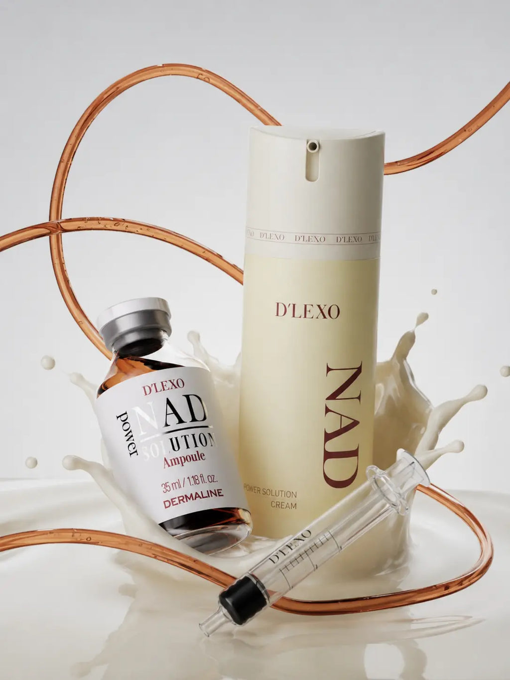 Dermaline D’LEXO NAD Power Solution Set: ampulė 35ml + kremas 100ml. NAD 1%, peptidai, resveratrolis. Drėkina, energizuoja, skaistina. Karale.lt