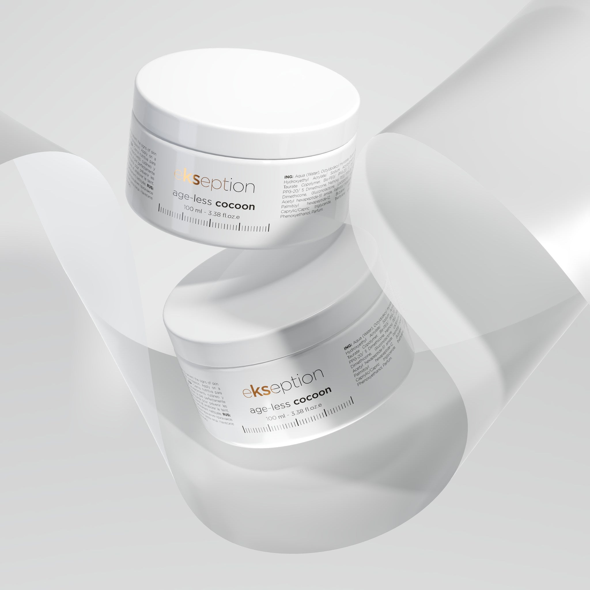  Profesionalus EKSEPTION priešraukšlinis kremas Age Less Cocoon Cream brandžiai odai. Mažina raukšles, atjaunina, suteikia stangrumą. Greitas pristatymas. 50ml. 100ml.