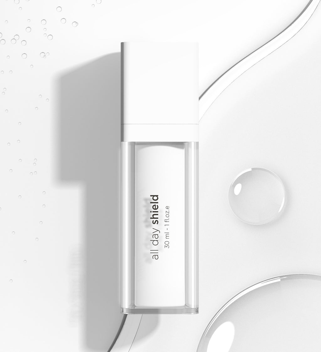 Profesionalus EKSEPTION apsauginis dieninis kremas SPF50+ su ferulo rūgštimi. All Day Shield apsaugo nuo UVA/UVB, mėlynos šviesos ir antioksidantai. Greitas pristatymas. 30ml.