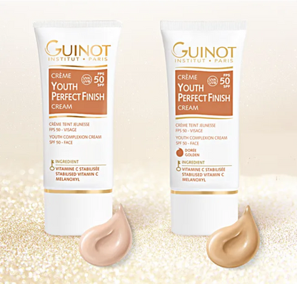 GUINOT JAUNINAMASIS VEIDO KREMAS SU SPALVA "YOUTH PERFECT FINISH GOLDEN SPF50, 30 ML
