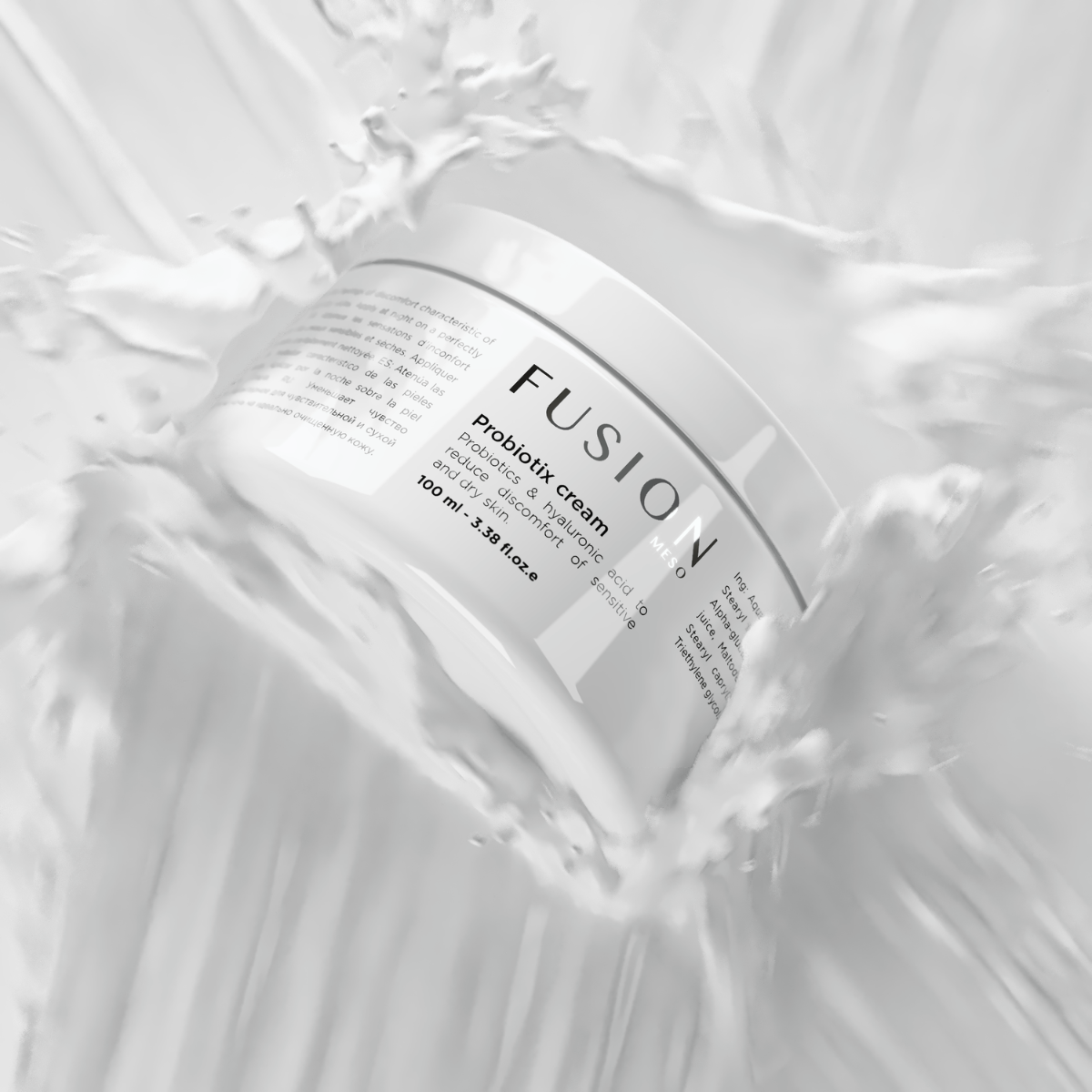  Drėkinamasis Fusion Mesotherapy kremas su probiotikais sausai ir jautriai odai. Profesionali Probiotix Cream odos barjero stiprinimui, drėkinimui ir mikrobiomo balansui. 50ml.