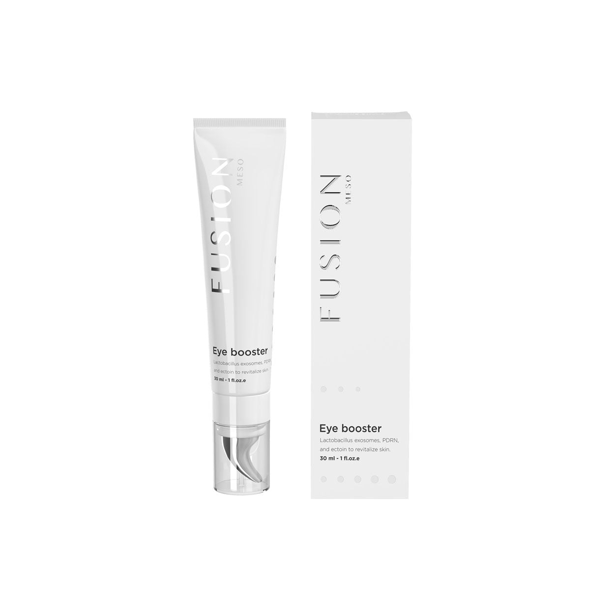 Fusion Mesotherapy Eye Booster su PDRN, egzosomomis ir ektoinu. Mažina raukšles, paburkimą, tamsius ratilus. Regeneruoja paakių odą. Karale.lt