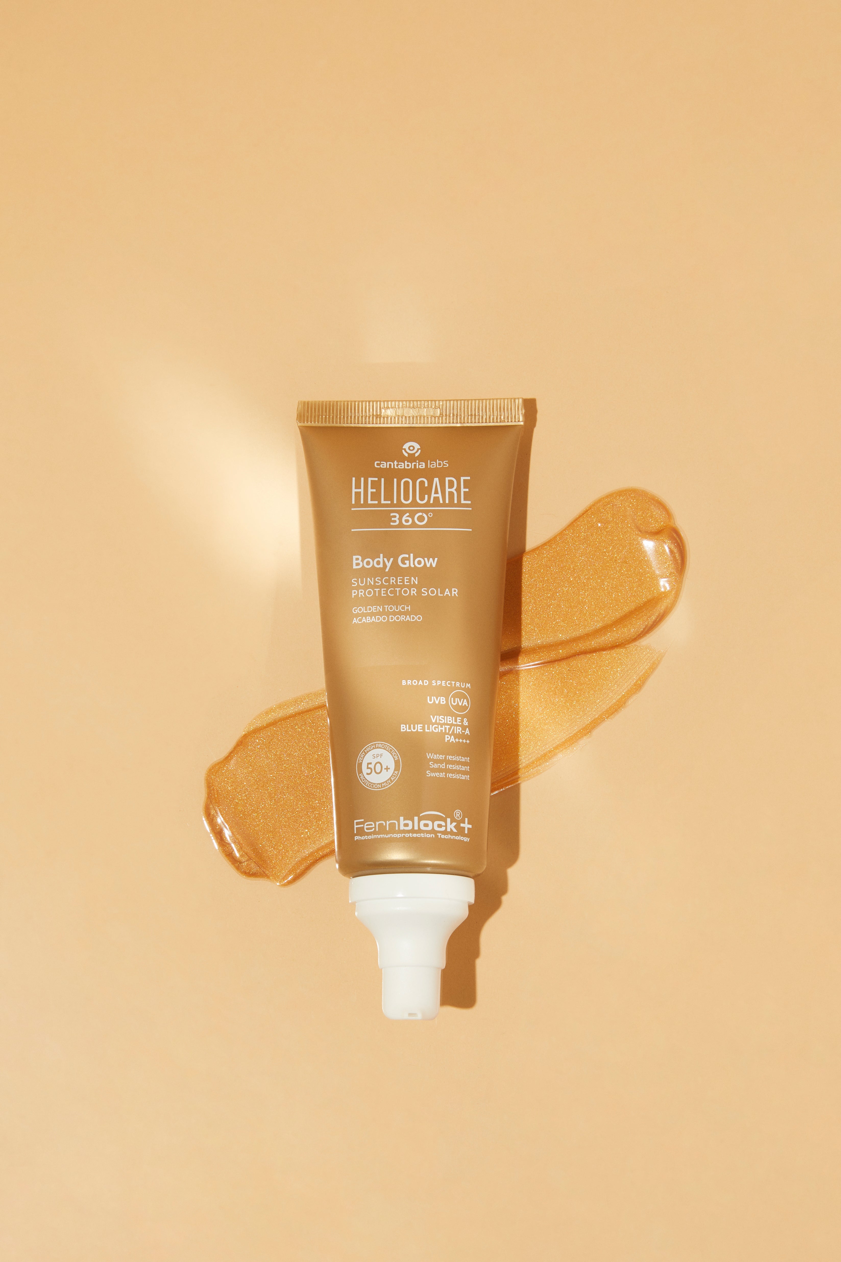 "HELIOCARE 360" apsauga nuo saulės su žėručiu "BODY GLOW SPF50+", 100 ML