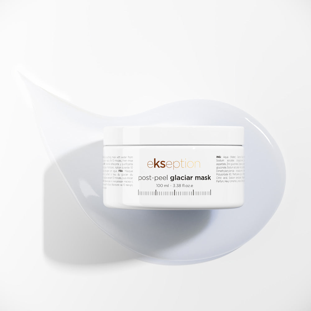 "EKSEPTION" GAIVINAMOJI KAUKĖ SU LEDYNŲ VANDENIU IR MIKROELEMENTAIS "POST PEEL GLACIAR MASK", 100 ML