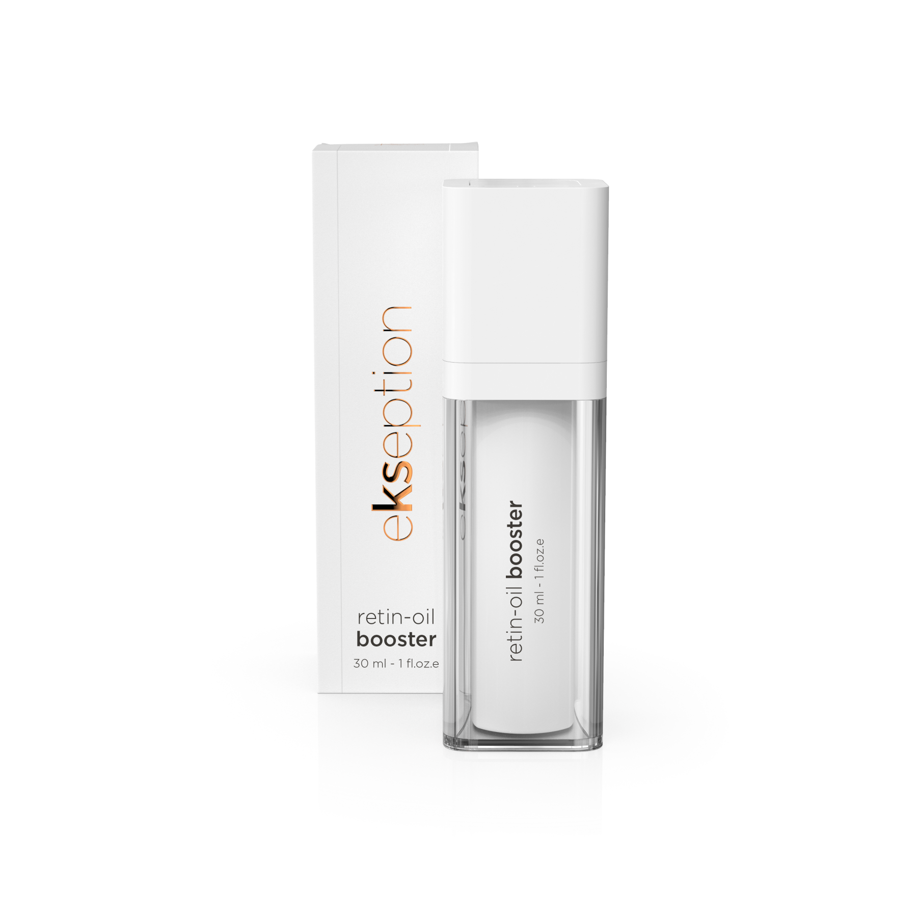 Profesionalus EKSEPTION aliejinis serumas su retinoliu ir vitaminu E. Retin-Oil Booster raukšlių mažinimui, odos atjauninimui ir regeneracijai. Greitas pristatymas. 30ml.