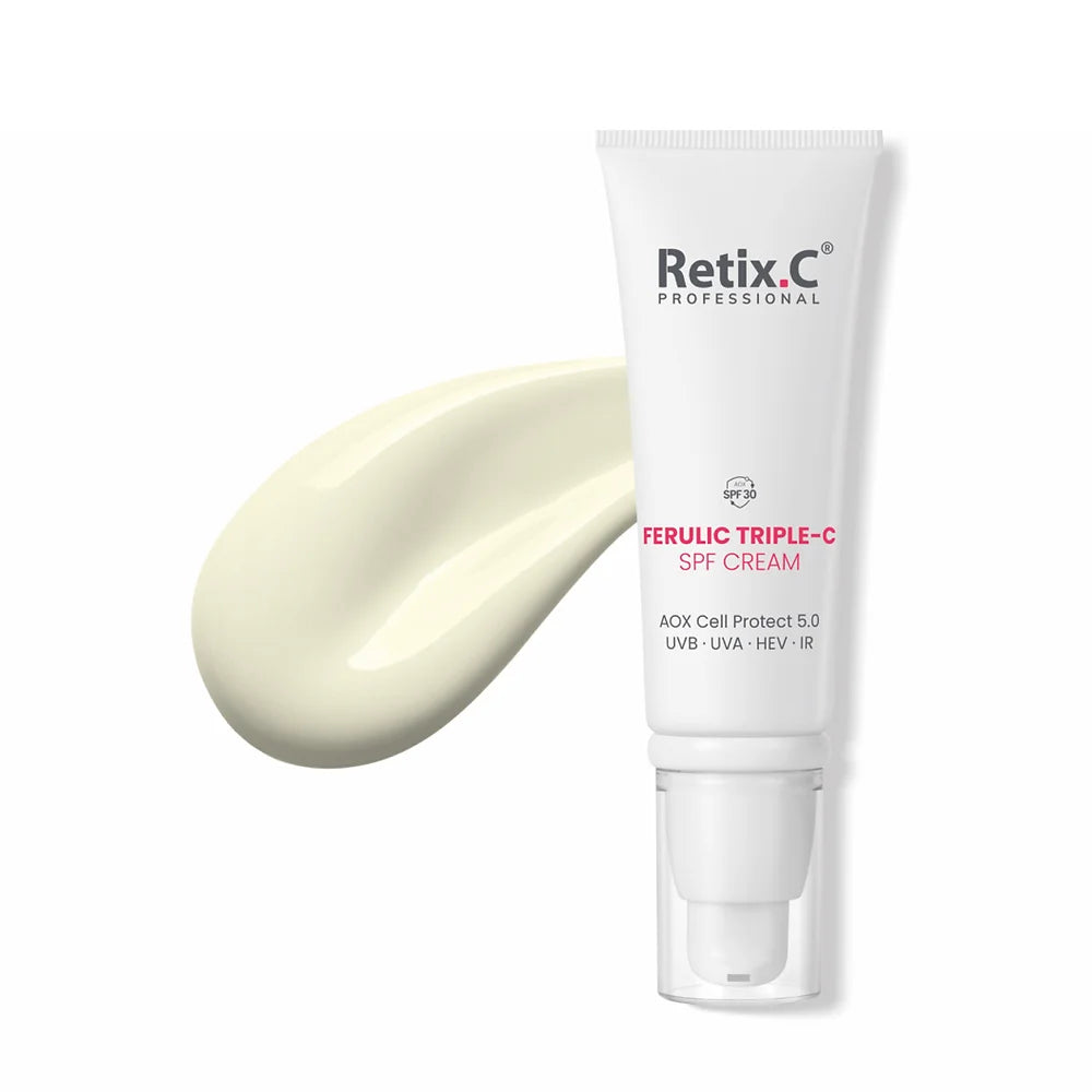 Retix.C Ferulic Triple-C SPF30 veido kremas su vitaminu C ir ferulio rūgštimi padeda saugoti odą nuo fotosenėjimo. Visiems odos tipams. 50 ml. Karale.lt