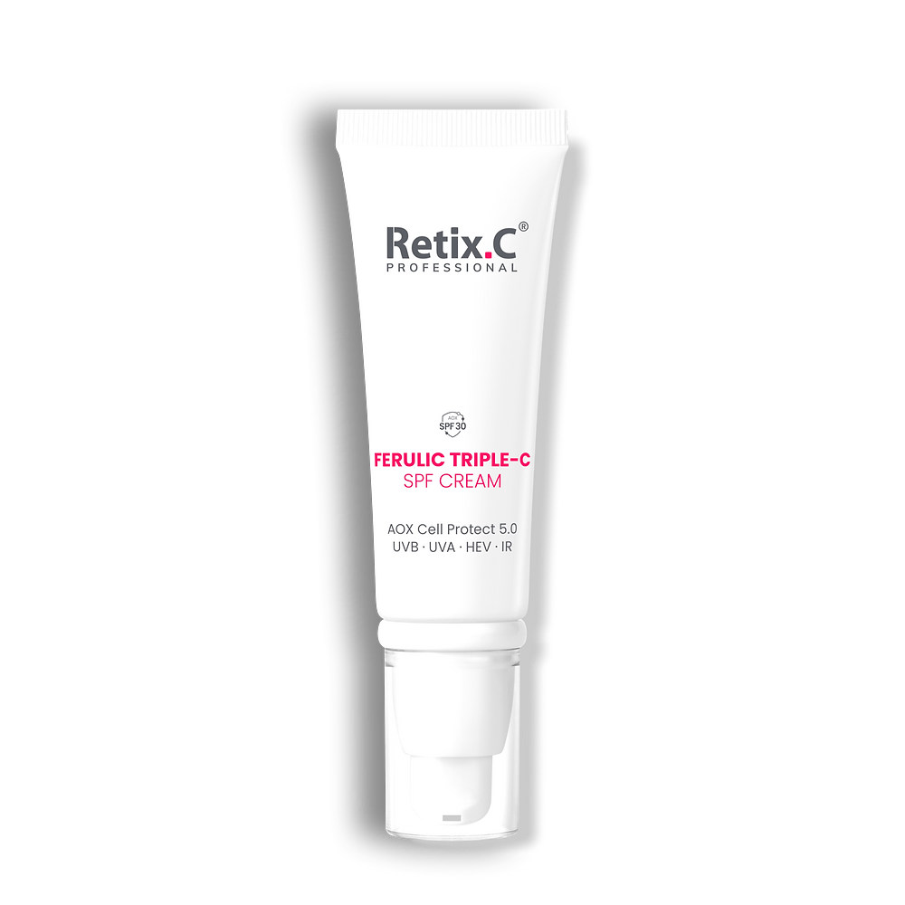 Retix.C Ferulic Triple-C SPF30 veido kremas su vitaminu C ir ferulio rūgštimi padeda saugoti odą nuo fotosenėjimo. Visiems odos tipams. 50 ml. Karale.lt