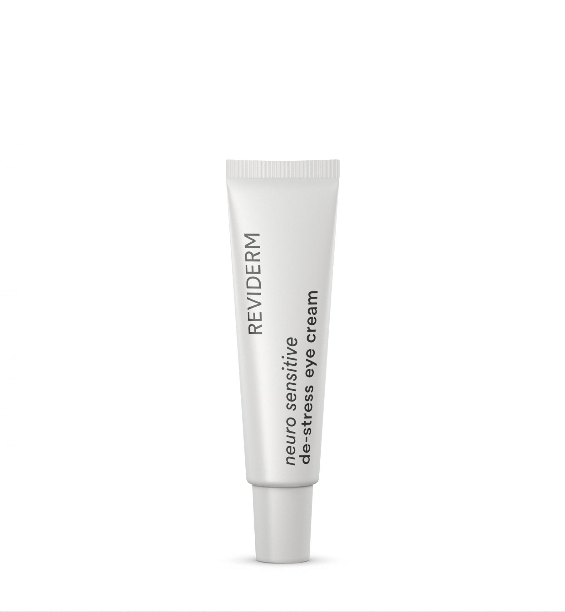 Reviderm Neuro Sensitive De-Stress paakių kremas jautriai odai su DMS Cera+ ir antistresiniais peptidais. Ramina, stiprina barjerą, mažina tamsius ratilus, lygina raukšles. 15ml. Profesionali kosmetika.
