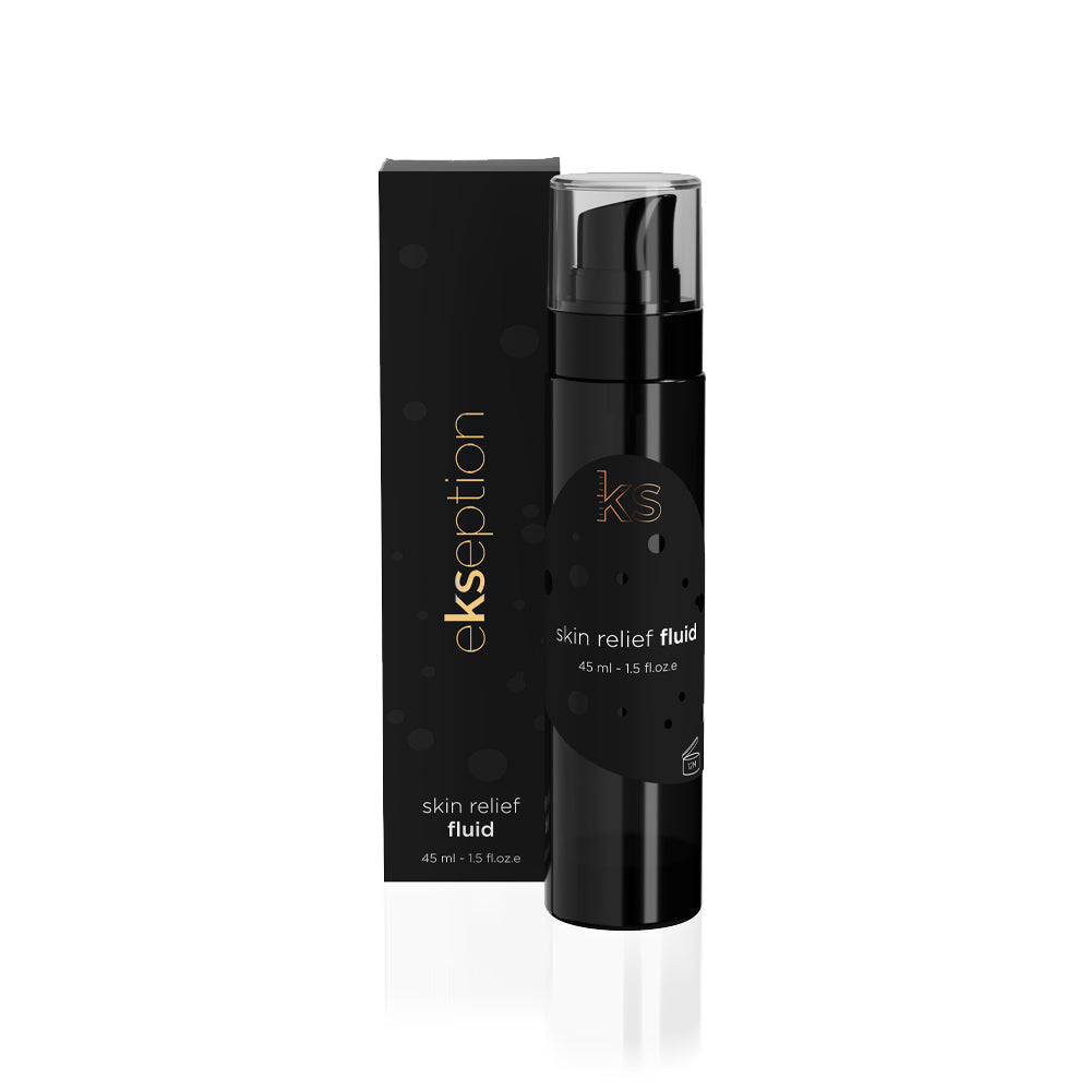 EKSEPTION Skin Relief Fluid 45ml – raminantis serumas jautriai, raustančiai odai. Pantenolis, niacinamidas, hialurono rūgštis. Mažina paraudimą iki 55%. Karale.lt