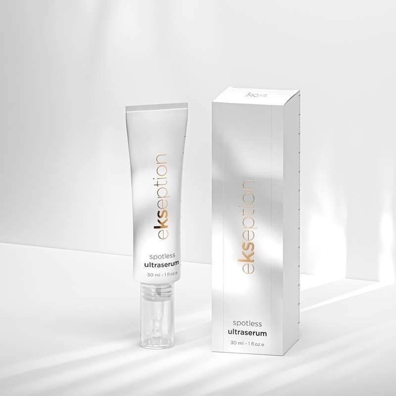 Profesionalus EKSEPTION serumas pigmentacijos mažinimui Spotless Ultraserum. Šviesina pigmentines dėmes, suvienodina odos toną, suteikia spindėjimą. Greitas pristatymas. 30ml.