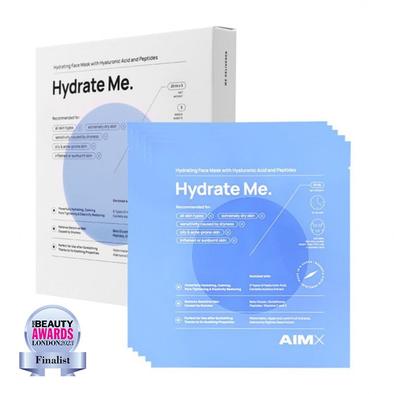 "AIMX" GREITO POVEIKIO GILIAI DRĖKINANTI VEIDO KAUKĖ SU PEPTIDAIS „HYDRATE ME“