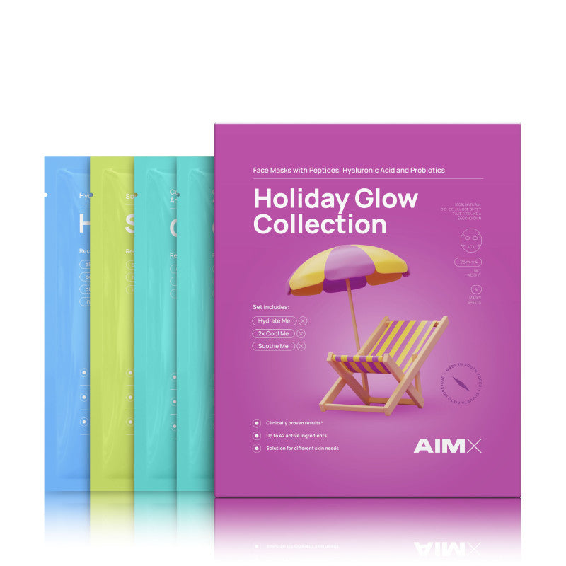 "AIMX" lakštinių kaukių rinkinys "HOLIDAY GLOW COLLECTION", 4vnt.