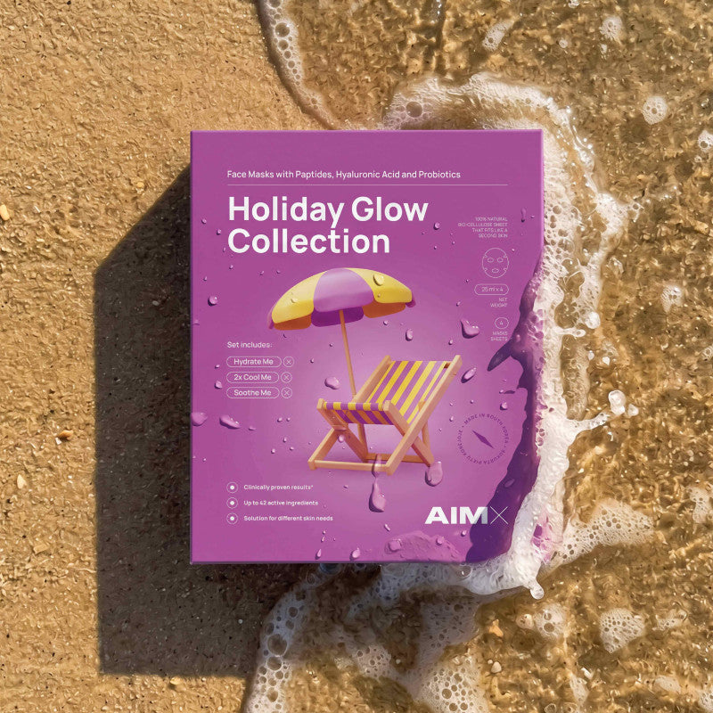 "AIMX" lakštinių kaukių rinkinys "HOLIDAY GLOW COLLECTION", 4vnt.