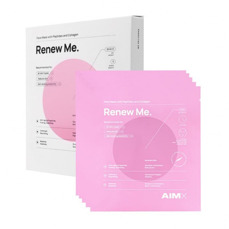 "AIMX" maitinanti lakštinė kaukė su peptidais ir kolagenu "RENEW ME"