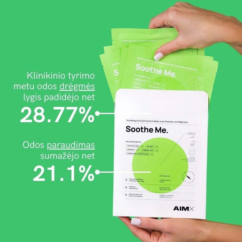 "AIMX" raminanti lakštinė kaukė su peptidais „SOOTHE ME“