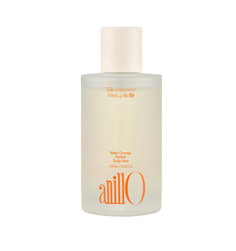 anillO Bitter Orange Parfum Body Mist – citrusinė kūno dulksna, padedanti drėkinti odą. Su hialurono rūgštimi, niacinamidu ir pantenoliu. Karale.lt