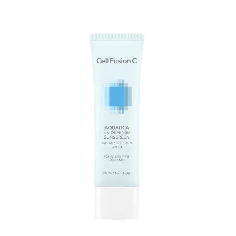 CELL FUSION C Aquatica Sunscreen SPF50+/PA++++ – drėkinanti apsauga nuo saulės su hialuronu. Nebalina, greitas įsigėrimas. Reef-safe. Karale.lt