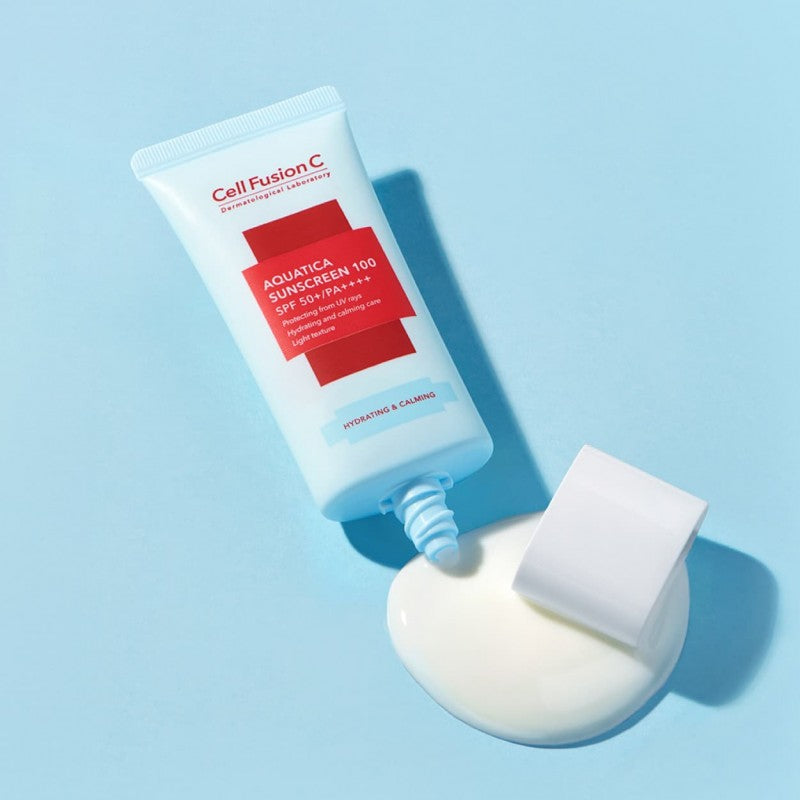 CELL FUSION C DRĖKINANTI APSAUGA NUO SAULĖS „AQUATICA SUNSCREEN 100 SPF50+/PA++++“, 50 ML