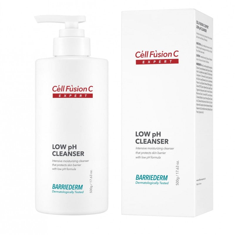 "CELL FUSION C EXPERT" prausiklis sausai veido ir kūno odai visai šeimai "BARRIEDERM LOW PH CLEANSER", 500 ML