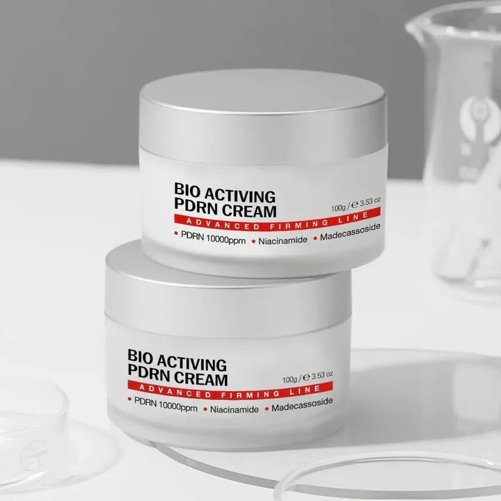 Dermaline Bio Activing PDRN Cream 100g. PDRN 10 000 ppm, niacinamidas, ceramidai, peptidai. Atkuria, stangrina, drėkina. Karale.lt