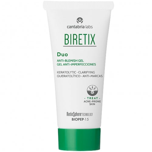 Biretix Duo Anti-Blemish Gel su RetinSphere, BIOPEP-15 ir salicilo rūgštimi. Mažina spuogus, inkštirus, kontroliuoja riebalus. Karale.lt