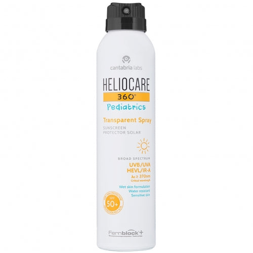 HELIOCARE 360 PEDIATRICS PURŠKIAMA APSAUGA NUO SAULĖS VAIKAMS "TRANSPARENT SPRAY SPF50+", 200 ML