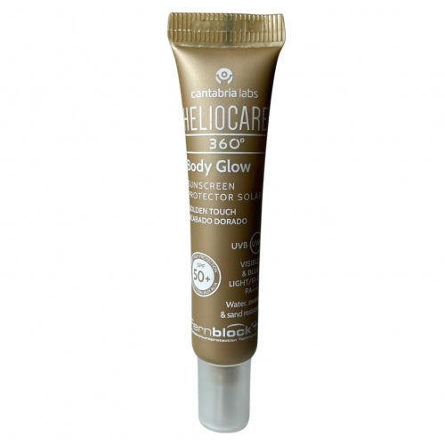 HELIOCARE 360 Body Glow SPF50+ – kūno apsauginis kremas su žėručiais. Švytinčioji apdaila, atsparus vandeniui, dermatologiškai patikrinta. Mėginėlis 5ml. Karale.lt