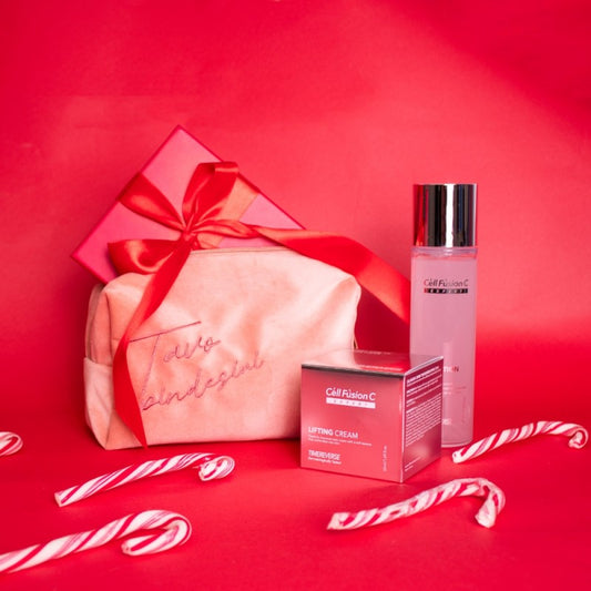 CELL FUSION C EXPERT toniko ir kremo rinkinys + kosmetinė "TIMEREVERSE", 3 VNT