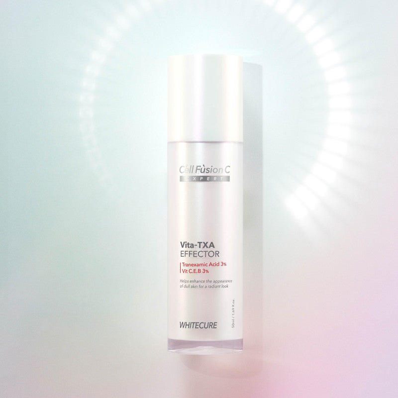 Cell Fusion C Expert White Cure Vita-TXA Effector Serum skaistina pigmentuotą odą. Su 3 % traneksamo rūgšties ir 3 % niacinamido. 50 ml. Karale.lt