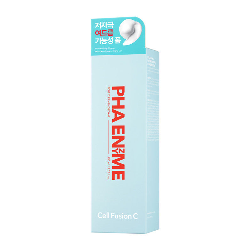 Cell Fusion C PHA Enzyme Pore Cleanser – putojantis prausiklis riebiai odai su PHA, fermentais ir moliu. Valo poras, mažina blizgesį. Karale.lt