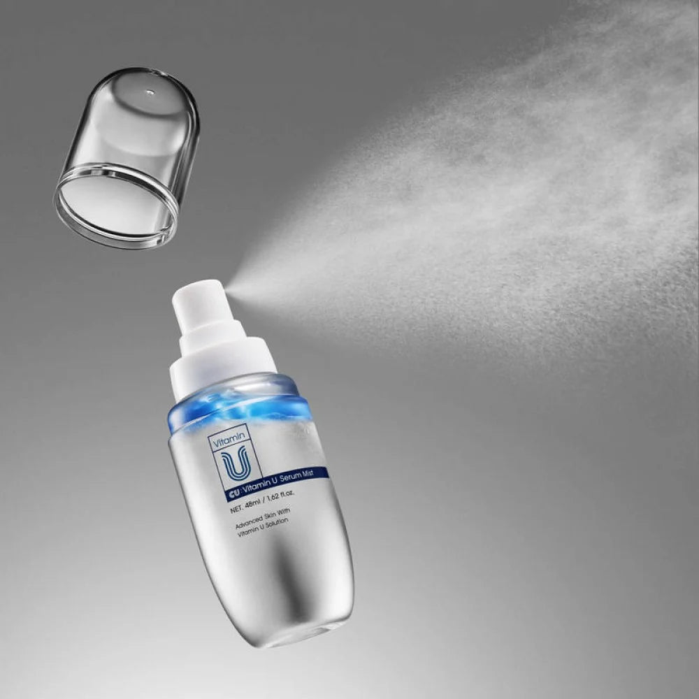 CUSKIN Vitamin U Serum Mist – dvifazė dulksna sausai, dehidratuotai ir jautriai odai. Su peptidais, Volufiline™, hialurono rūgštimi. Karale.lt