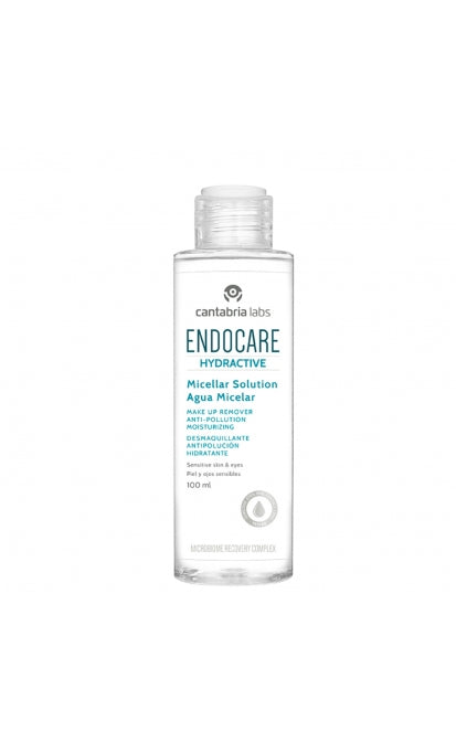 ENDOCARE Hydractive micelinis vanduo 100ml/400ml – su niacinamidu ir Microbiome Complex. Valo, drėkina, tonizuoja visoms odos rūšims. Karale.lt