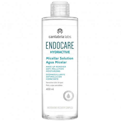 ENDOCARE Hydractive micelinis vanduo 100ml/400ml – su niacinamidu ir Microbiome Complex. Valo, drėkina, tonizuoja visoms odos rūšims. Karale.lt