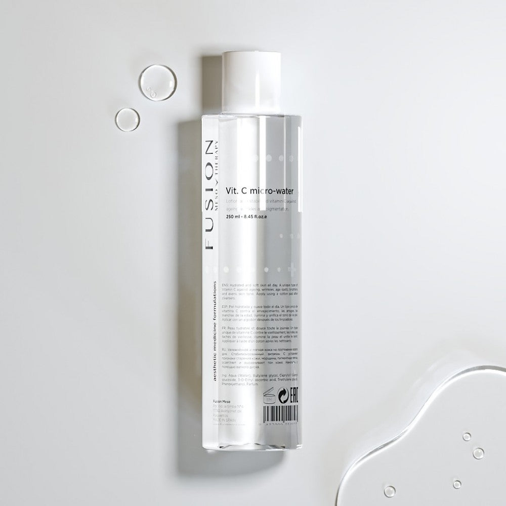 Fusion Mesotherapy Vit. C Micro-Water – micelinis vanduo su vitaminu C. Valo, skaistina, drėkina. Tinka visiems odos tipams. Karale.lt