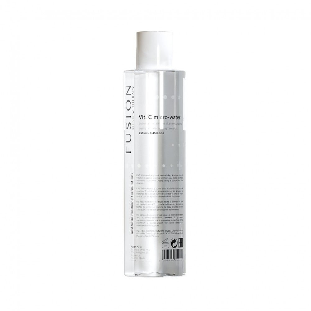 Fusion Mesotherapy Vit. C Micro-Water – micelinis vanduo su vitaminu C. Valo, skaistina, drėkina. Tinka visiems odos tipams. Karale.lt