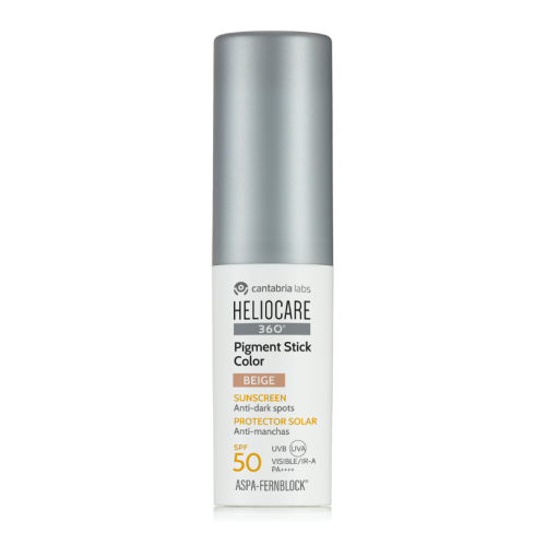 HELIOCARE 360 Pigment Stick SPF50 – mineralinis pieštukas su spalva nuo pigmentinių dėmių. Aspa-Fernblock®, geležies oksidai, Ectoína. Beige, 10g. Karale.lt